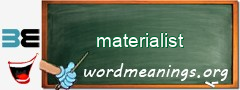 WordMeaning blackboard for materialist